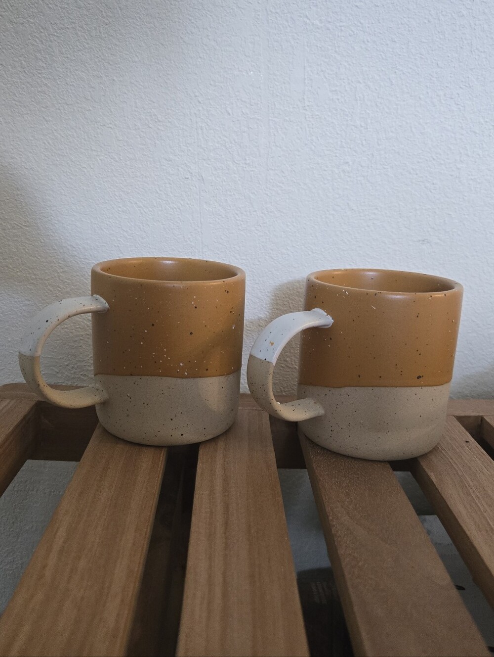 Set Of 2, 8oz Mugs - Mustard/ White United By Blue